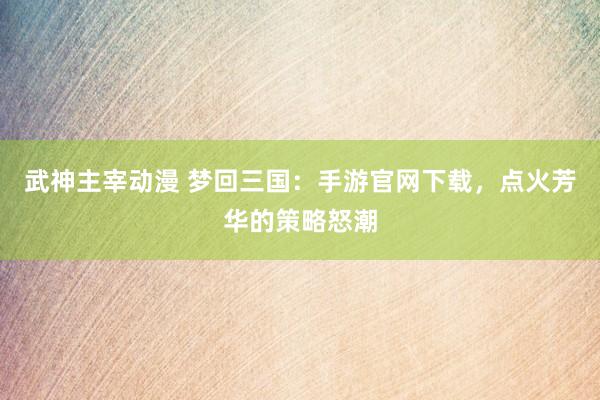 武神主宰动漫 梦回三国：手游官网下载，点火芳华的策略怒潮
