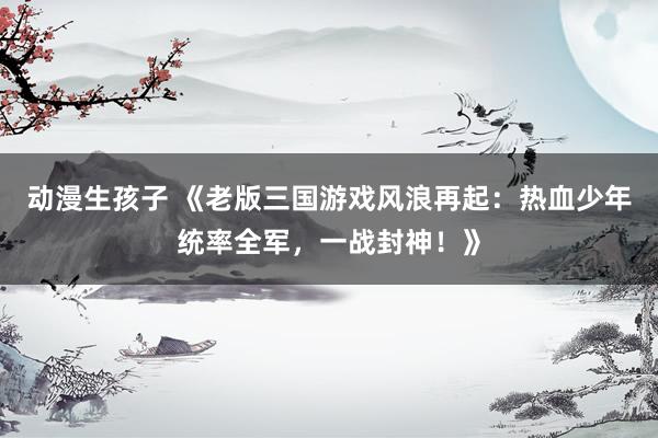 动漫生孩子 《老版三国游戏风浪再起：热血少年统率全军，一战封神！》
