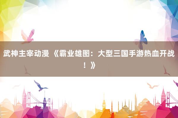 武神主宰动漫 《霸业雄图：大型三国手游热血开战！》