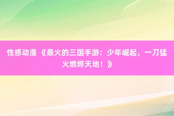 性感动漫 《最火的三国手游：少年崛起，一刀猛火燃烬天地！》