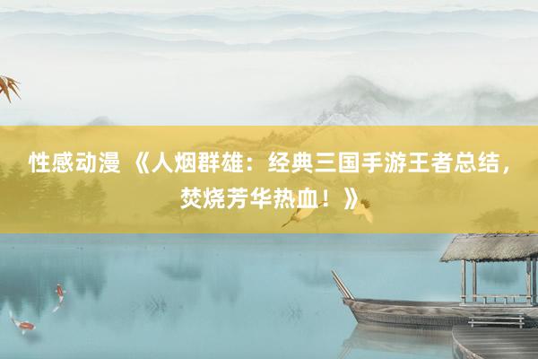 性感动漫 《人烟群雄：经典三国手游王者总结，焚烧芳华热血！》