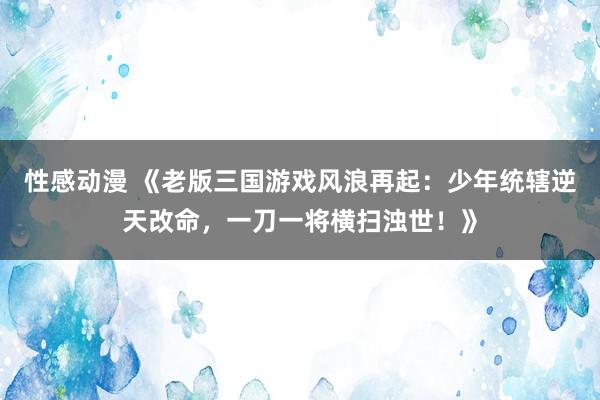 性感动漫 《老版三国游戏风浪再起：少年统辖逆天改命，一刀一将横扫浊世！》