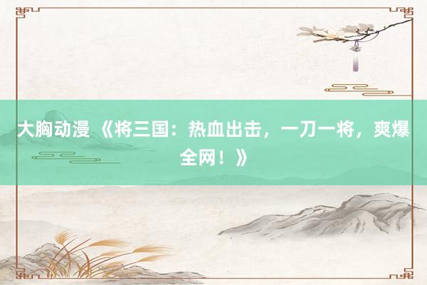大胸动漫 《将三国：热血出击，一刀一将，爽爆全网！》