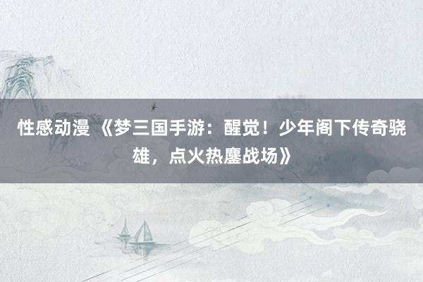 性感动漫 《梦三国手游：醒觉！少年阁下传奇骁雄，点火热鏖战场》