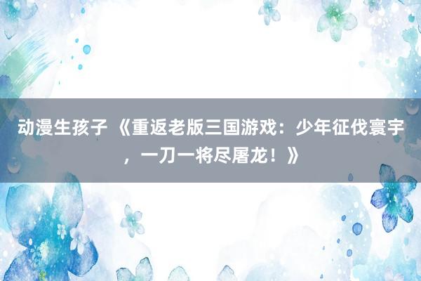 动漫生孩子 《重返老版三国游戏：少年征伐寰宇，一刀一将尽屠龙！》
