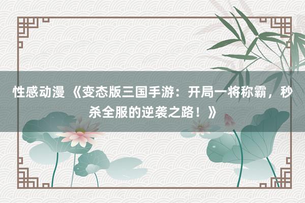 性感动漫 《变态版三国手游：开局一将称霸，秒杀全服的逆袭之路！》